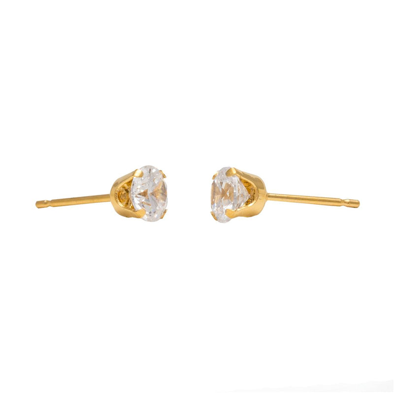 Studex Gold Plated 5mm Cubic Zirconia