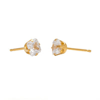 Studex Gold Plated Tiffany 5x5mm Cubic Zirconia Princess Cut