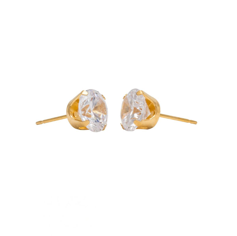 Studex Gold Plated 8mm Cubic Zirconia