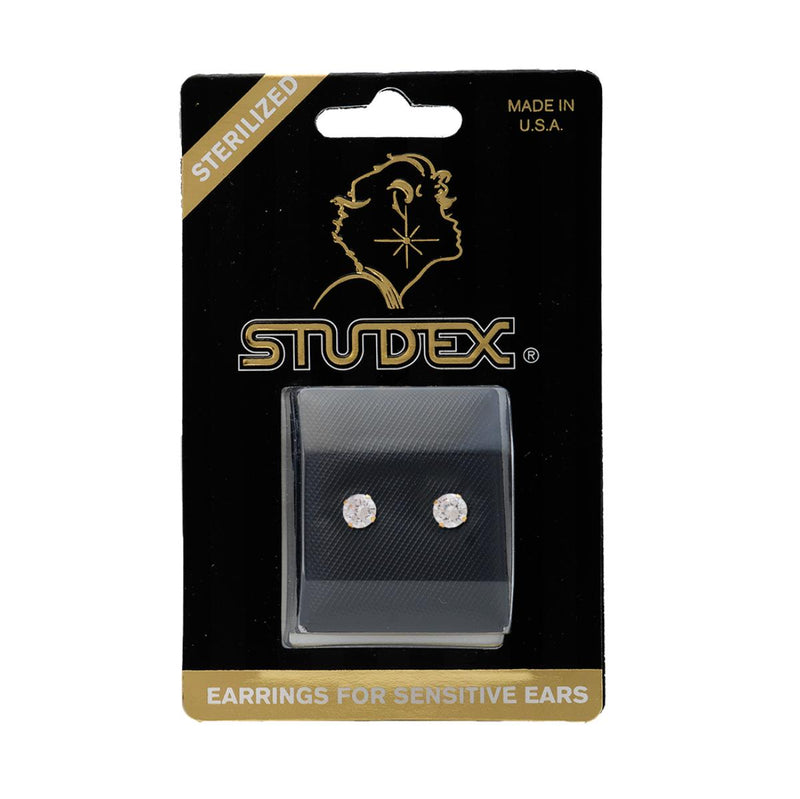 Studex Gold Plated 8mm Cubic Zirconia