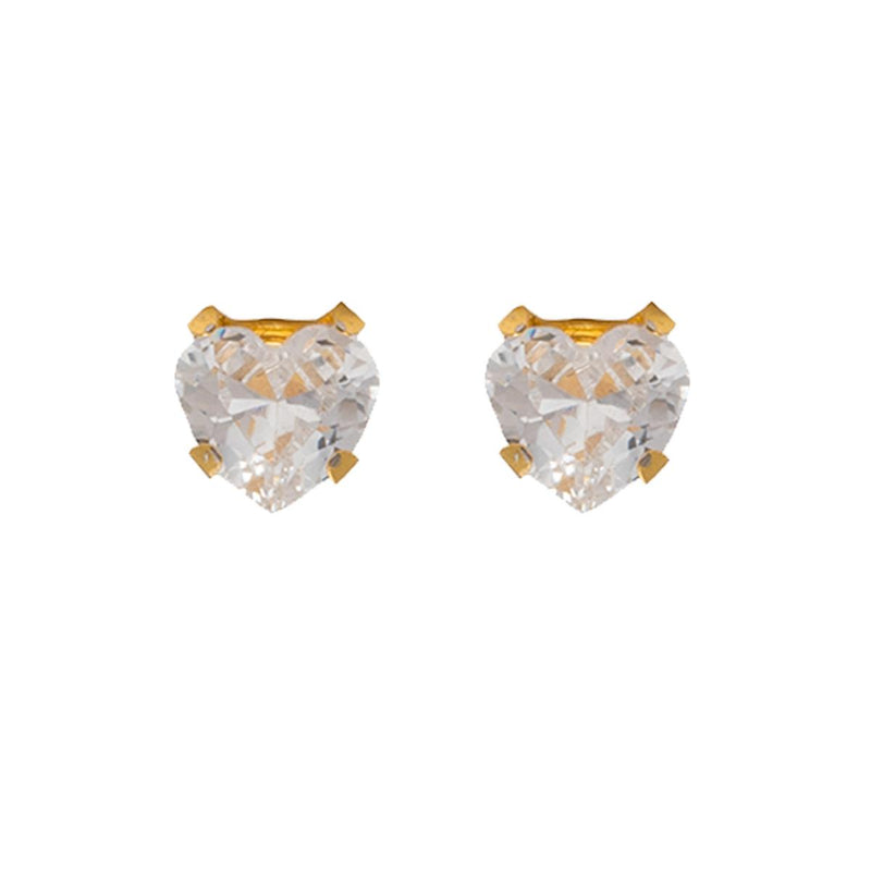 Studex Gold Plated Tiffany 5x5mm Cubic Zirconia Heart