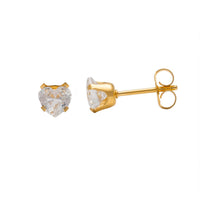 Studex Gold Plated Tiffany 5x5mm Cubic Zirconia Heart
