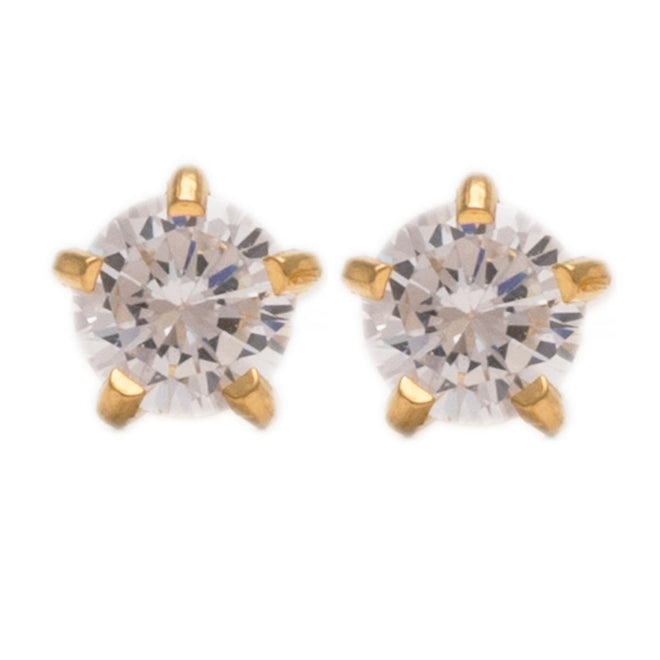 Studex Gold Plated Maxi Tiffany Cubic Zirconia Card Deluxe