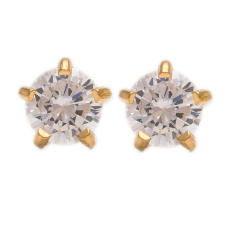 Studex Gold Plated Maxi Tiffany Cubic Zirconia Card Deluxe