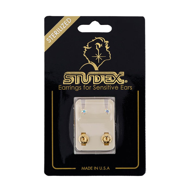 Studex Gold Plated Maxi Tiffany AB Crystal Card