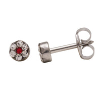 Studex Stainless Steel Daisy April Crystal July Ruby Deluxe LD6047W