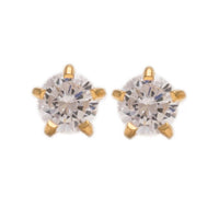 Studex Gold Plated Mini Tiffany Cubic Zirconia Card Deluxe