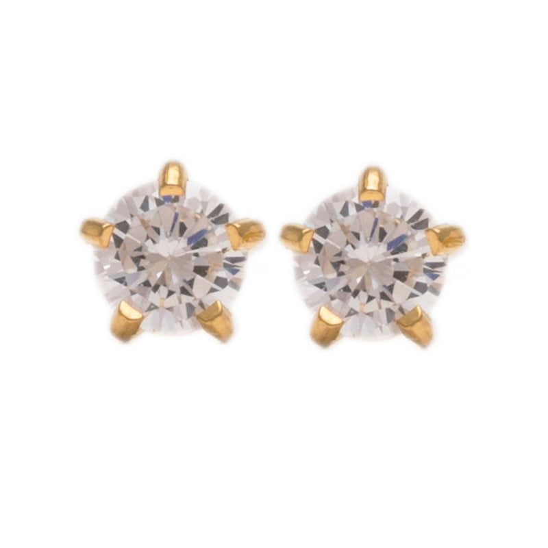 Studex Gold Plated Mini Tiffany Cubic Zirconia Card Deluxe
