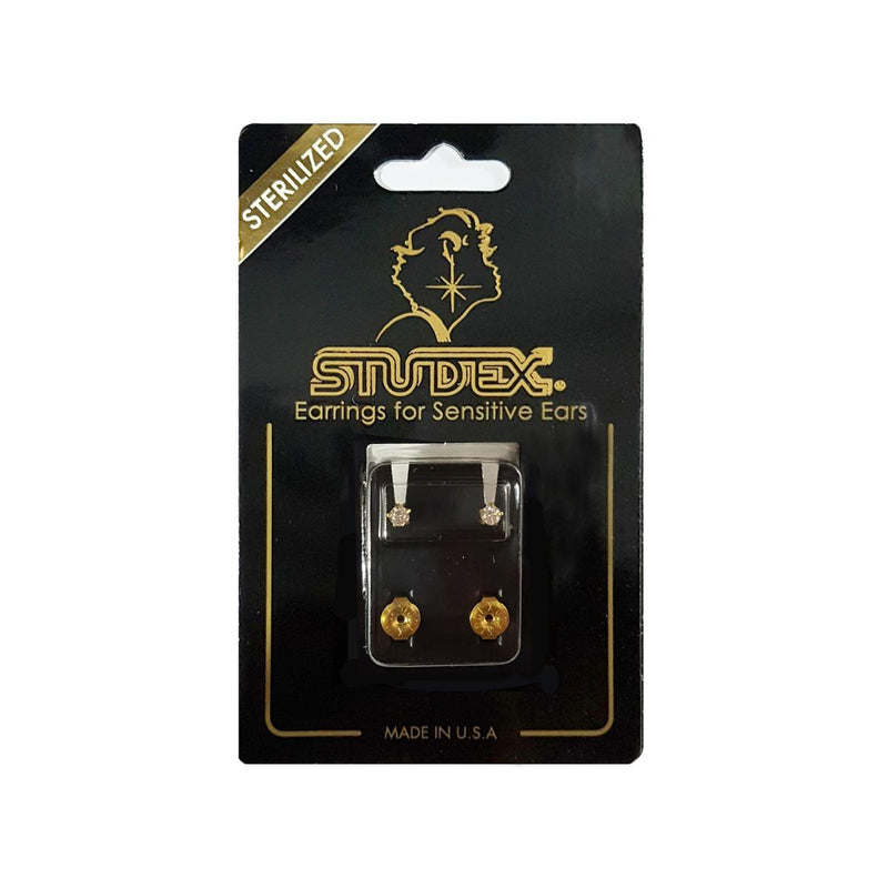 Studex Gold Plated Mini Tiffany Cubic Zirconia Card Deluxe