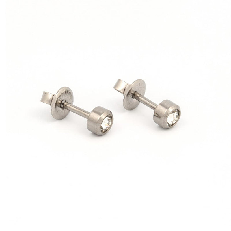 Studex Stainless Steel Mini Birthstone April Crystal Card