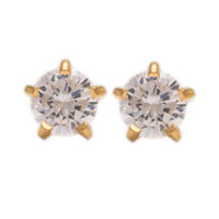 Studex Gold Plated Regular Tiffany Cubic Zirconia Card Deluxe