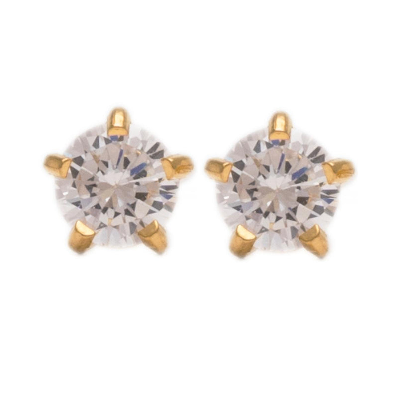 Studex Gold Plated Regular Tiffany Cubic Zirconia Card Deluxe