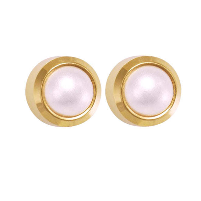 Studex Gold Plated Regular White Pearl Card
