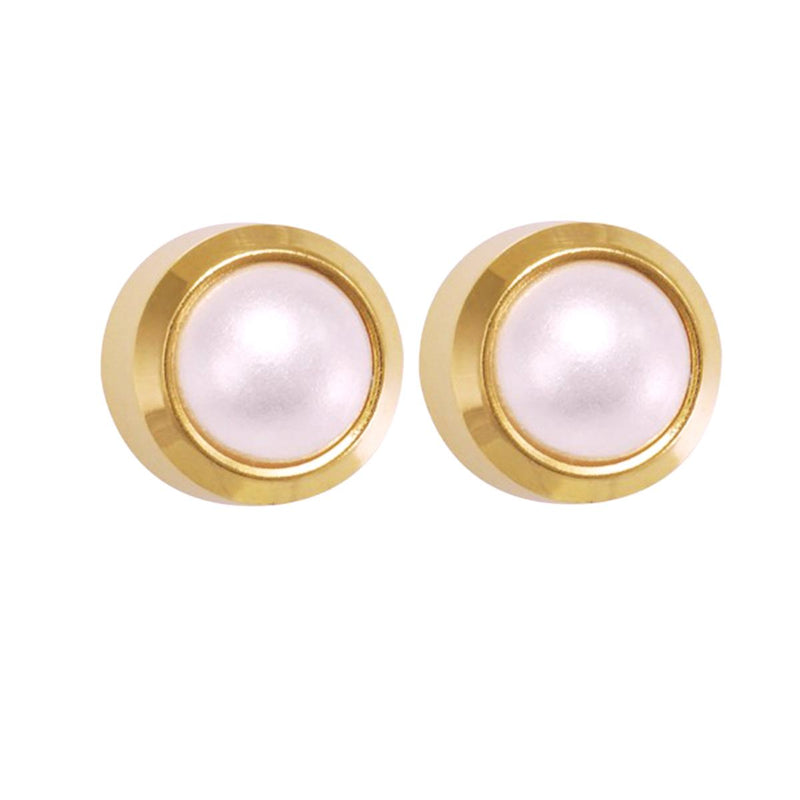 Studex Gold Plated Regular White Pearl Card