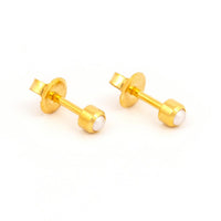 Studex Gold Plated Regular White Pearl Card