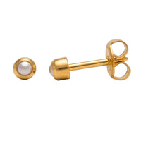 Studex Gold Plated Regular White Pearl Card