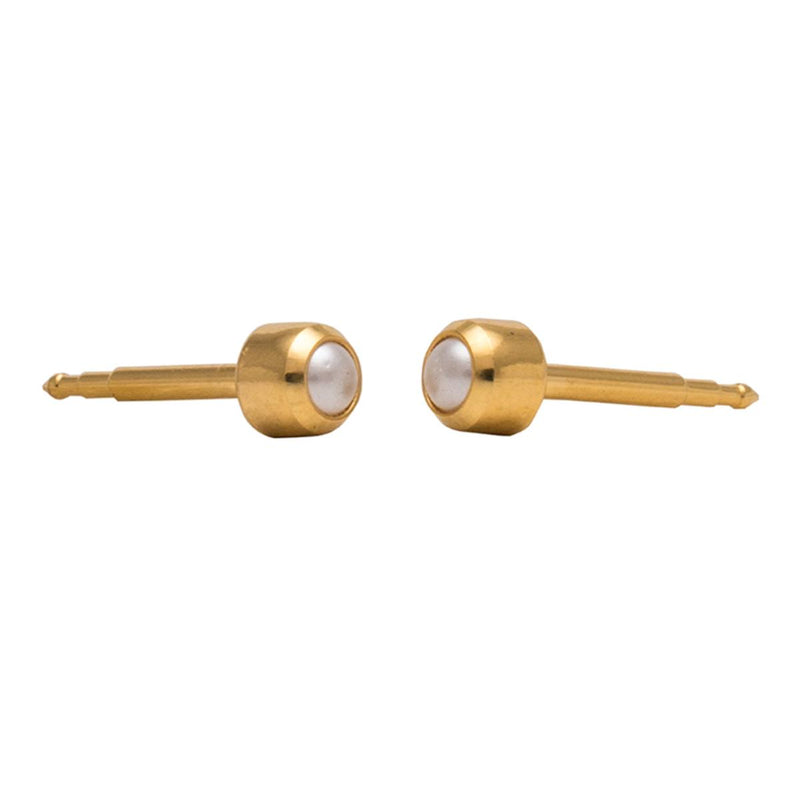 Studex Gold Plated Regular White Pearl Card
