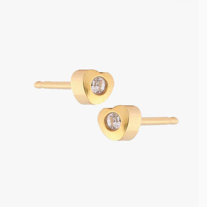 Studex Gold Plated Regular Hearlite April Crystal Card