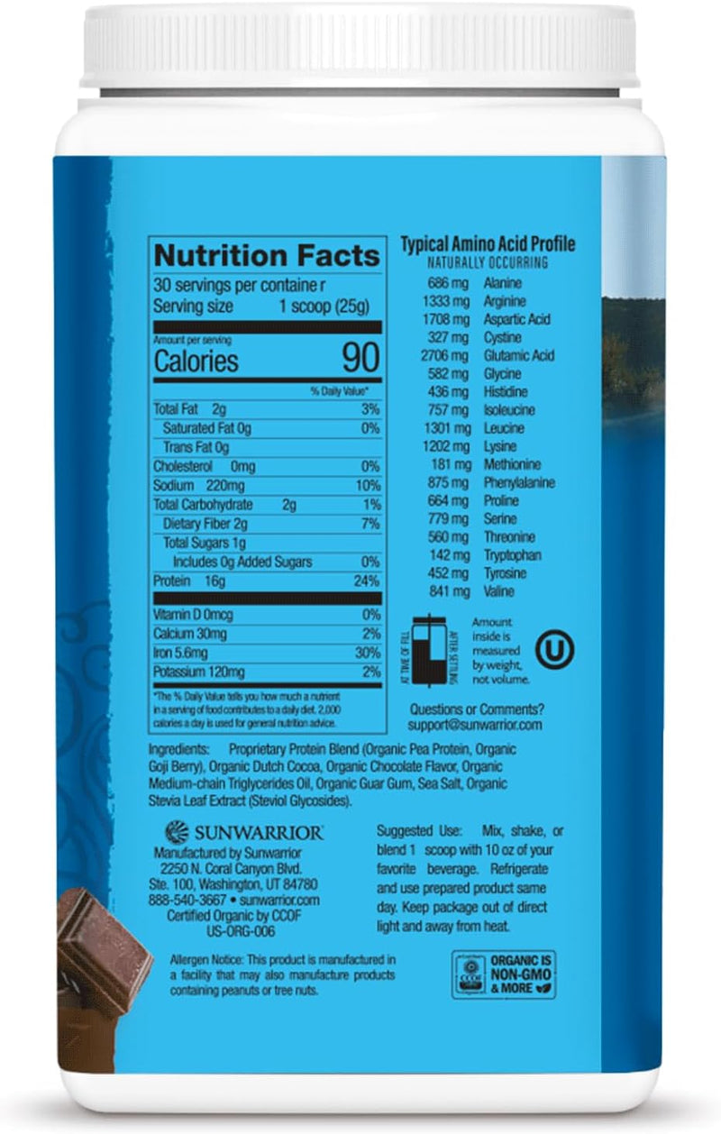 Sun Warrior Protein Warrior Blend Organic Chocolate 750g