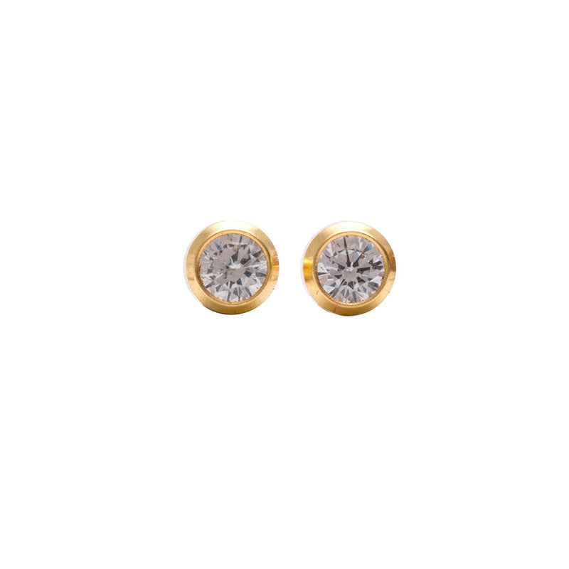 Studex Gold Plated 3mm Bezel Cubic Zirconia