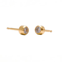 Studex Gold Plated 3mm Bezel Cubic Zirconia
