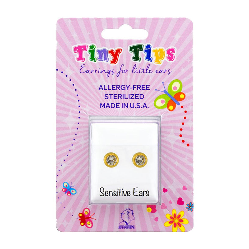 Studex Gold Plated 3mm Bezel Cubic Zirconia
