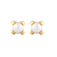 Studex Gold Plated Tiffany 4mm White Pearl