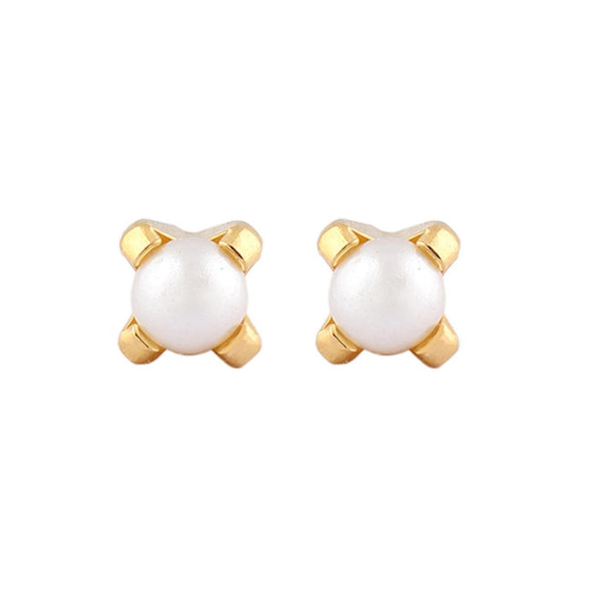 Studex Gold Plated Tiffany 4mm White Pearl