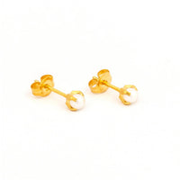 Studex Gold Plated Tiffany 4mm White Pearl