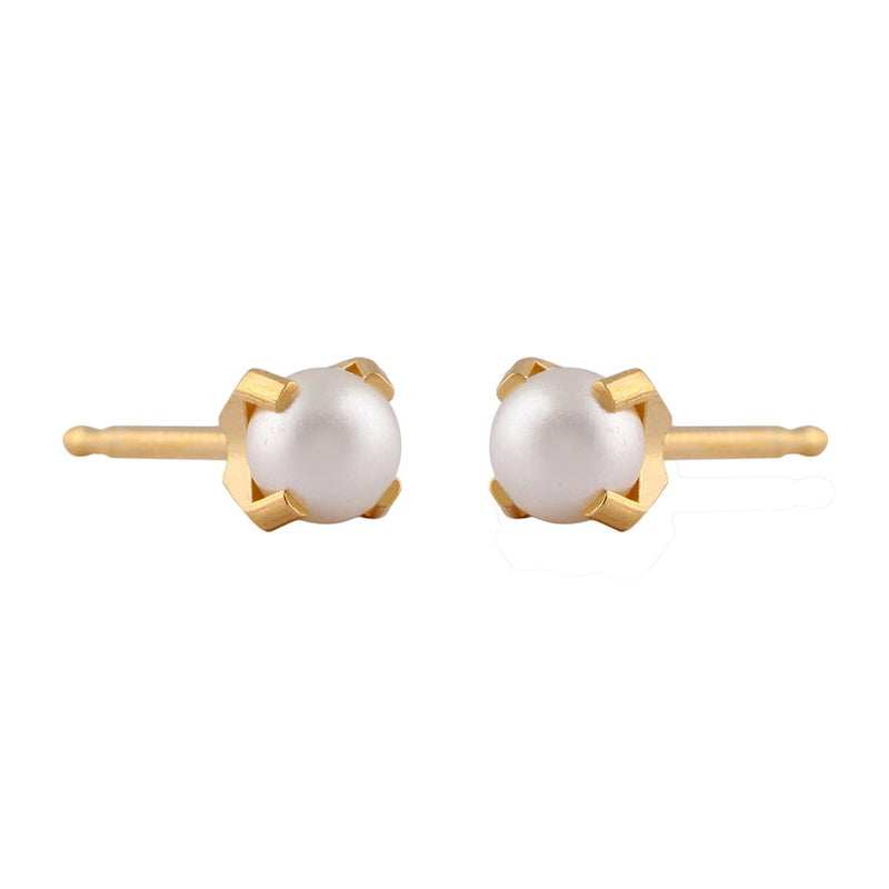 Studex Gold Plated Tiffany 4mm White Pearl