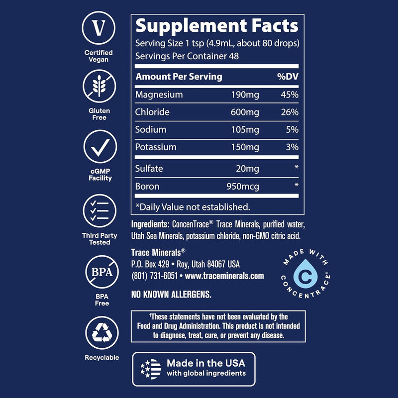 Trace Minerals 40,000 Volts 1,000mg+ Electrolyte Concentrate Drops 237ml