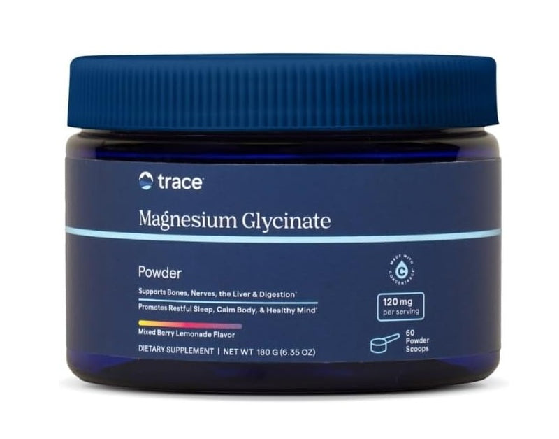 Trace Minerals Magnesium Glycinate Powder 120mg Berry Lemon 180g