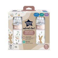 Tommee Tippee Natural Start Bottle 0 Month+ 260ml Pink 2 Pieces