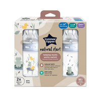 Tommee Tippee Natural Start Bottle 0 Month+ 260ml Blue 2 Pieces