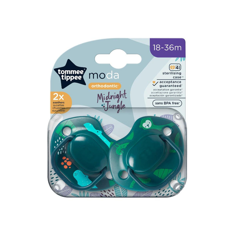 Tommee Tippee Moda Midnight Jungle Orthodontic 18-36 Months 2 Pieces