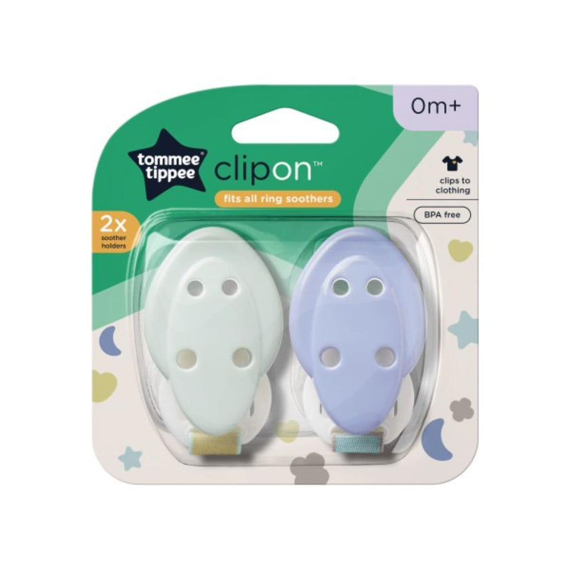 Tommee Tippee Clip On Soother Holder 0 Month+ 2 Pieces