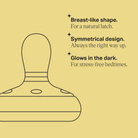 Tommee Tippee Breast Like Orthodontic Soother Glow at Night 6-18 Months 2 Pieces