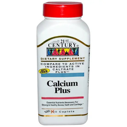 21st Century Calcium Plus 120 Caplets - Chemist Warehouse UAE