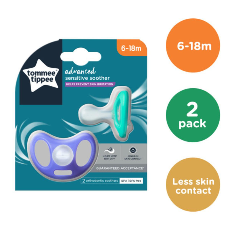 Tommee Tippee Advanced Sensitive Soother 6-18 Months 2 Pieces